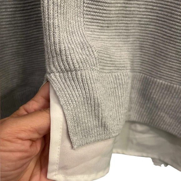 Hilary Radley Size Medium Layered Look Light Gray Sweater Academia Preppy Y2K - Picture 2 of 7